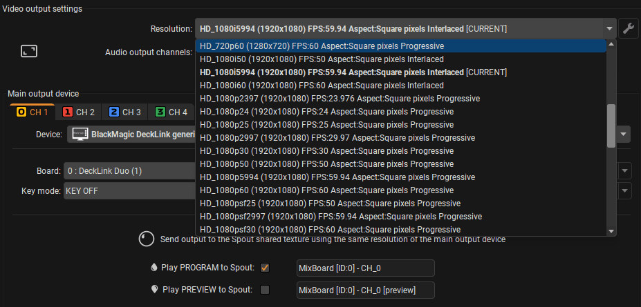 Supported Resolutions