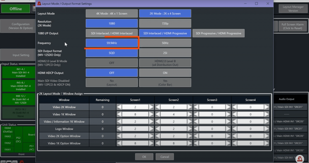 MV-1200 Layout Manager