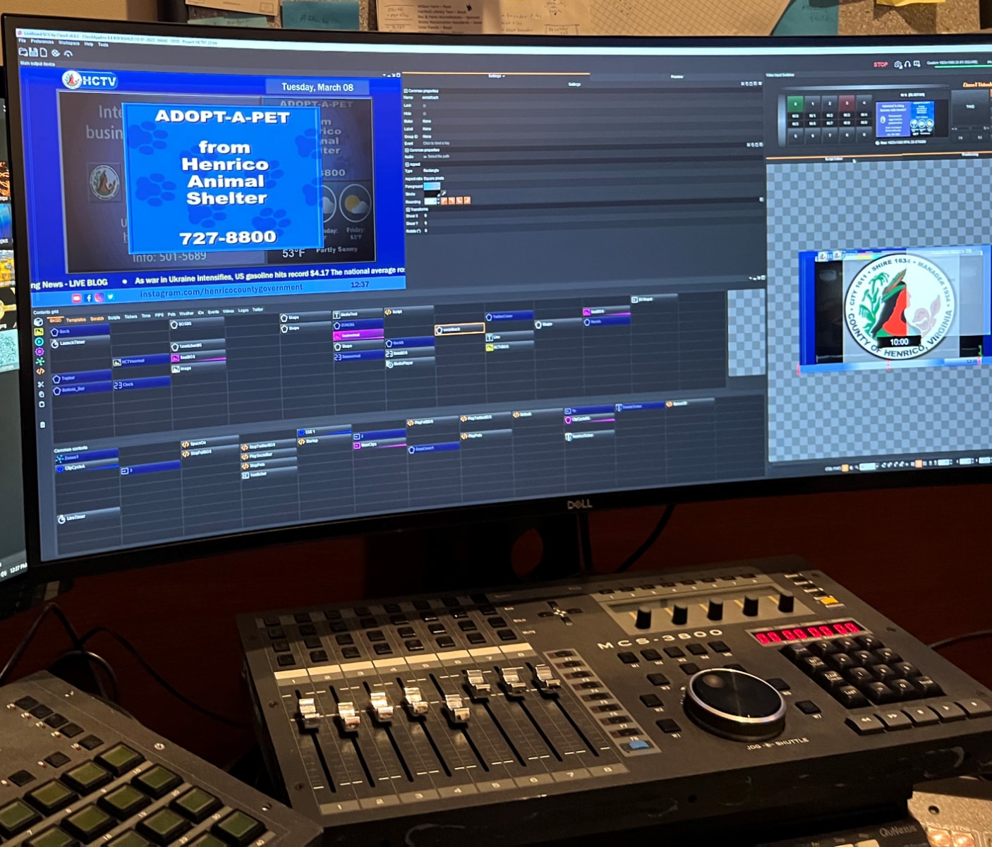 Henrico County Television has installed ClassX LiveBoard SCG broadcast graphics software
